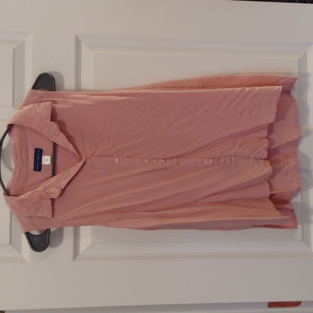 Pink Clay Lightweight Button Up Tank